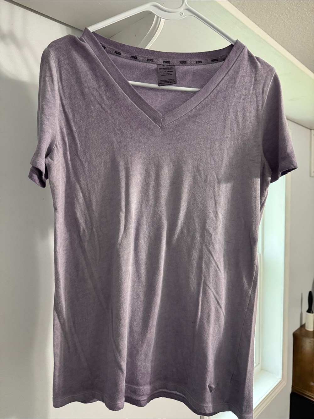 PINK Victoria's Secret Lavender V-Neck Short Sleeve Tee